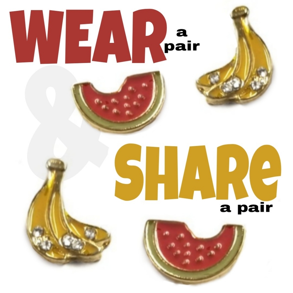 TWO Pair of Fruit Earrings